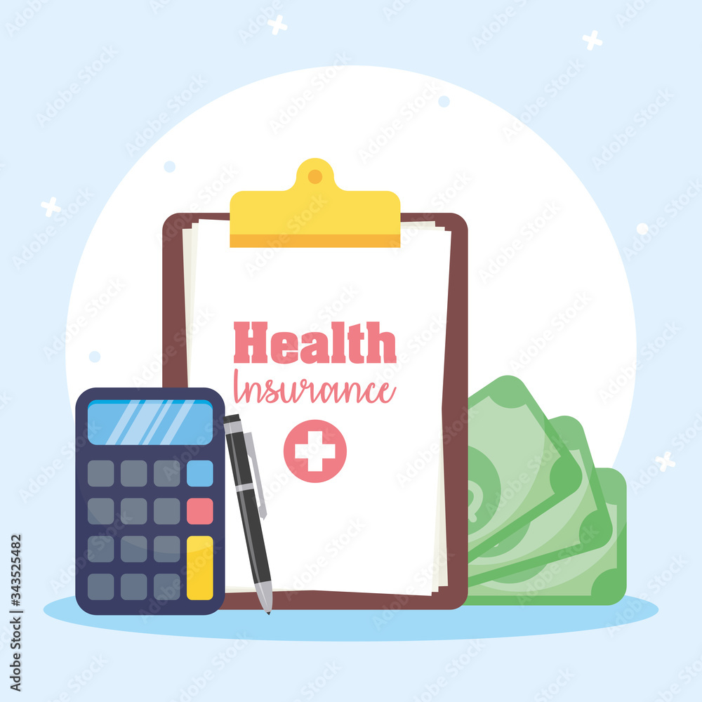 Naklejka premium health insurance service with medical order