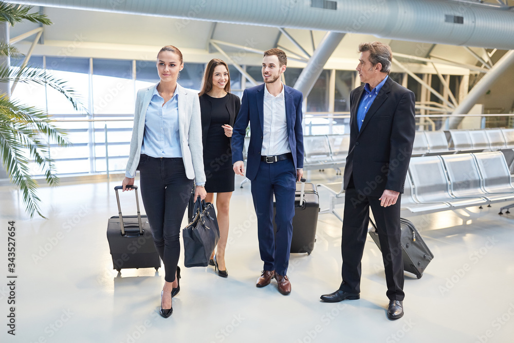 Business people team arriving at the airport Business people team arriving at the airport