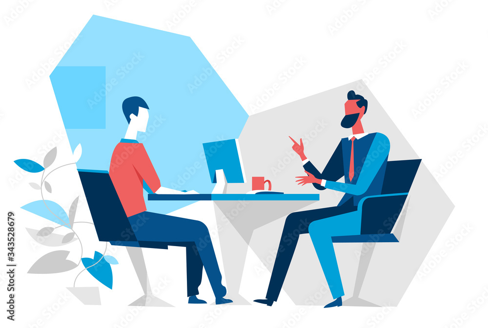 Venditore e cliente in ufficio Venditore e cliente in ufficio