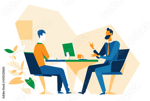 Venditore e cliente in ufficio