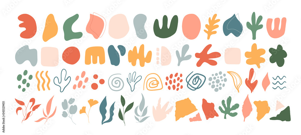 Set of deifferent abstract shapes. HAnd drawn trendy vector illustration for pattern design Set of deifferent abstract shapes. HAnd drawn trendy vector illustration for pattern design