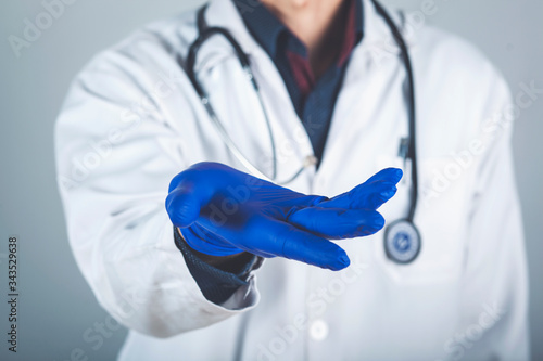 doctors single hand gesture holding palm up to give a help