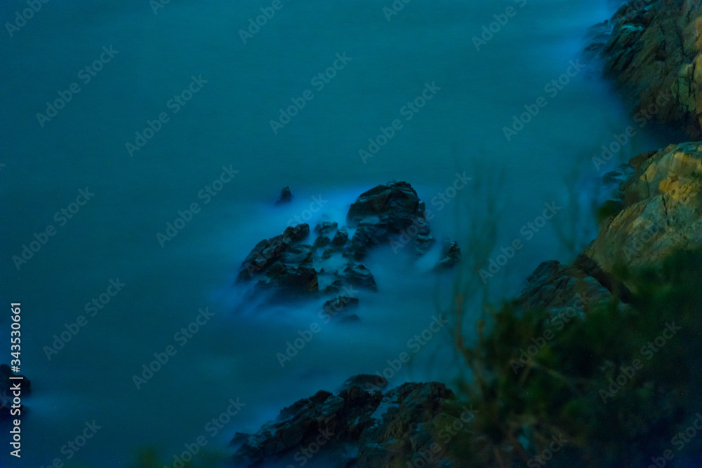 Fototapeta premium Blue tears in Beigan, Matsu,Taiwan