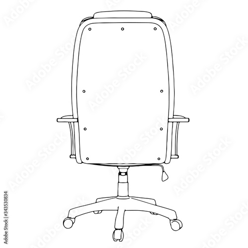sketch of office chair on wheels vector  different views