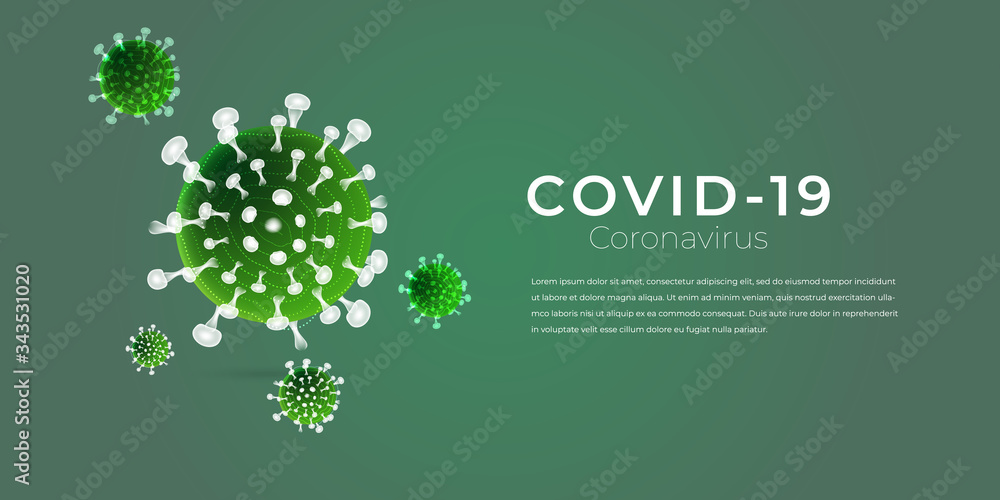 Coronavirus disease (COVID-19) infection medical with typography and copy space, vector illustration