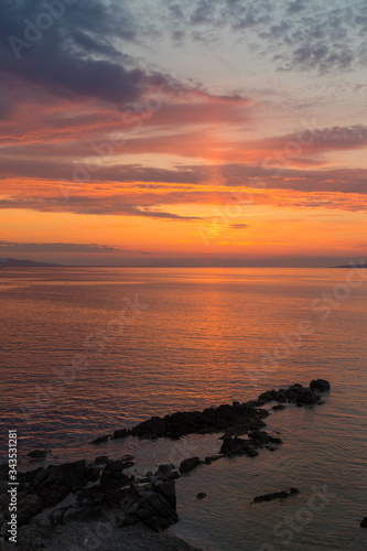 Fototapeta Naklejka Na Ścianę i Meble -  Sunset in Mykonos, Greece