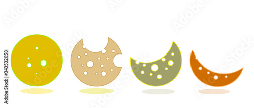 set of cut sorts cheeses