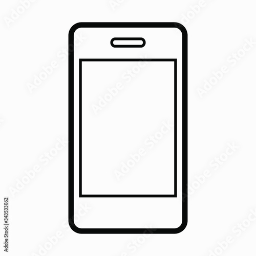 Mobile cell phone isolated minimal single flat linear icon for application and info-graphic. Commercial line vector icon for websites and mobile minimalistic flat design.