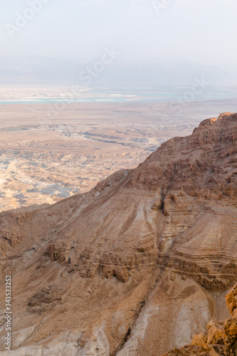 Judean Desert from Masada - Masada National Park  Dead Sea Region  Israel