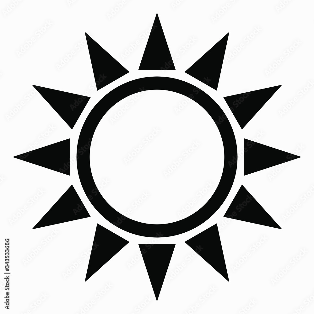 Simple sun vector icon isolated minimal single flat linear icon for application and info-graphic. Commercial line vector icon for websites and mobile minimalistic flat design.