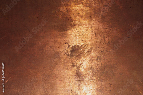 Copper surface. bronze background. metal plate with spots and scratches. dirty grunge texture