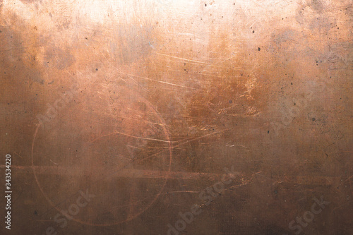 Copper surface. bronze background. metal plate with spots and scratches. dirty grunge texture