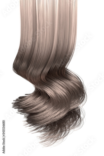 Blond hair curly strand