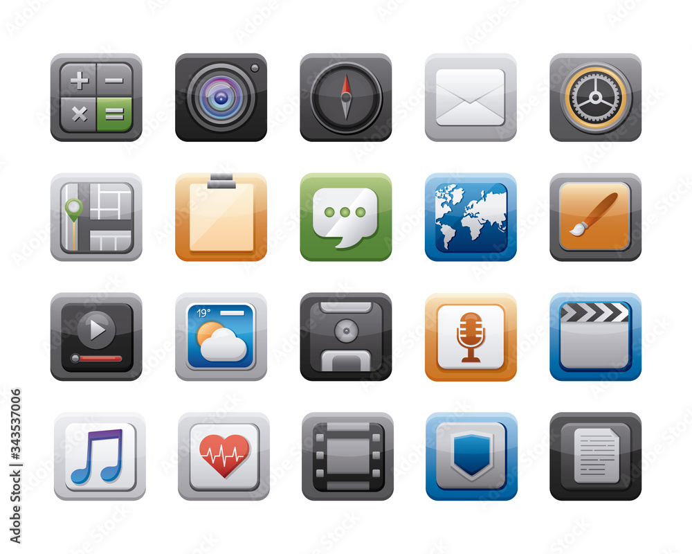 bundle of apps buttons menu panel bundle of apps buttons menu panel