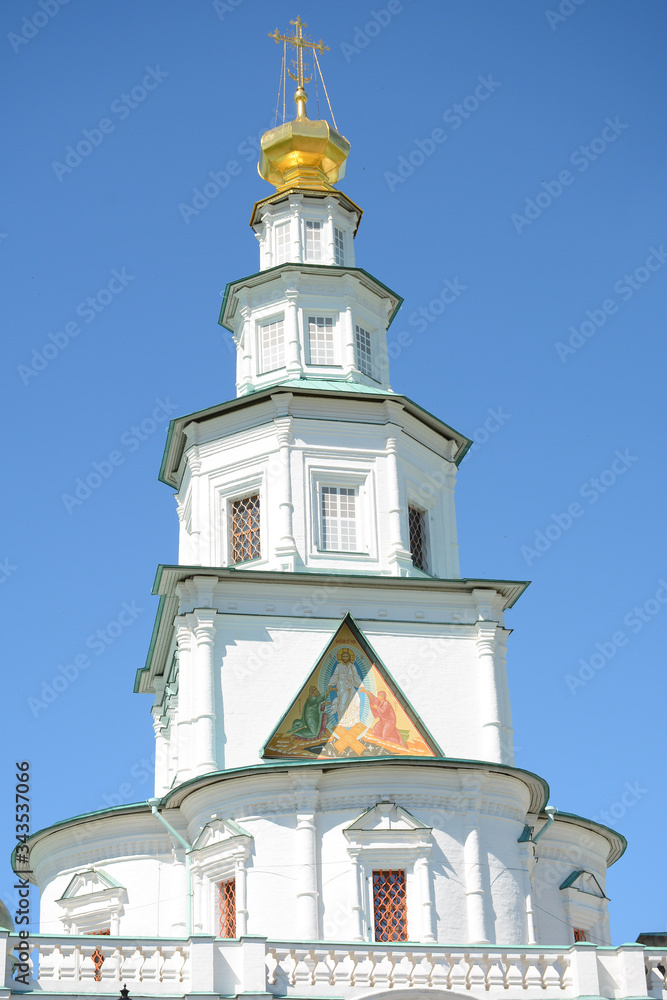 ISTRA, RUSSIA - May 7, 2018: View of New Jerusalem Monastery or Voskresensky Monastery