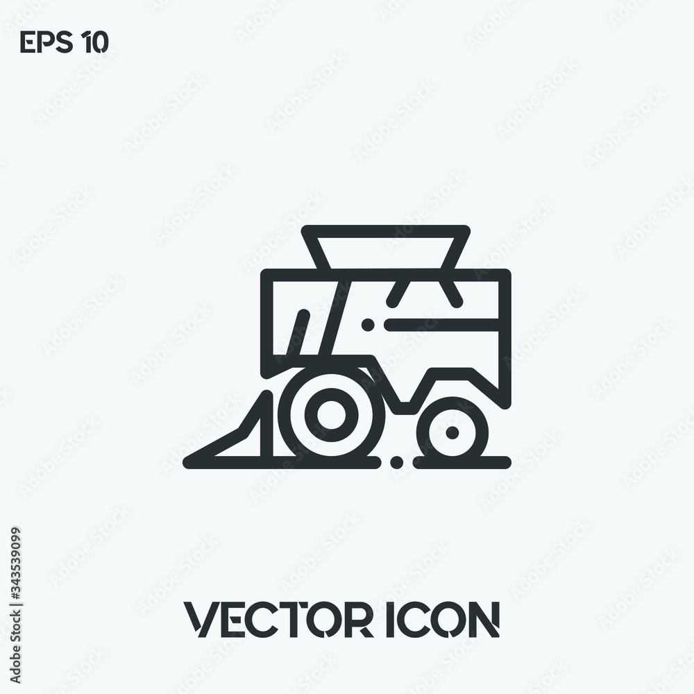 Harvester vector icon illustration. Ui/Ux. Premium quality.