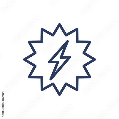 Electronic flash thin line icon. Light, night, shot isolated outline sign. Image editing and photo correction concept. Vector illustration symbol element for web design and apps