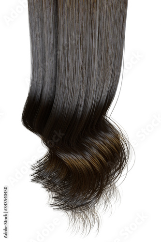 Hair strand curl brown