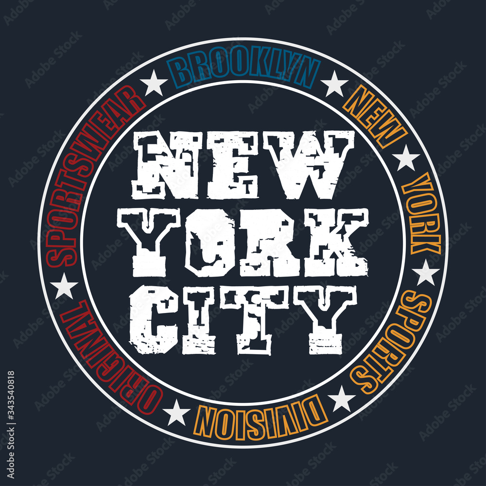 New York typography, t-shirt NY, original design graphic