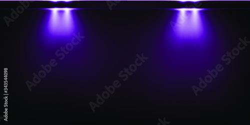 Background with glowing blue Lights. Beautiful banner design with glowing glittering lights