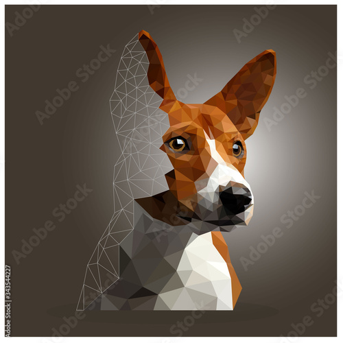 Dog breed Jack Russell Terrier polygonal