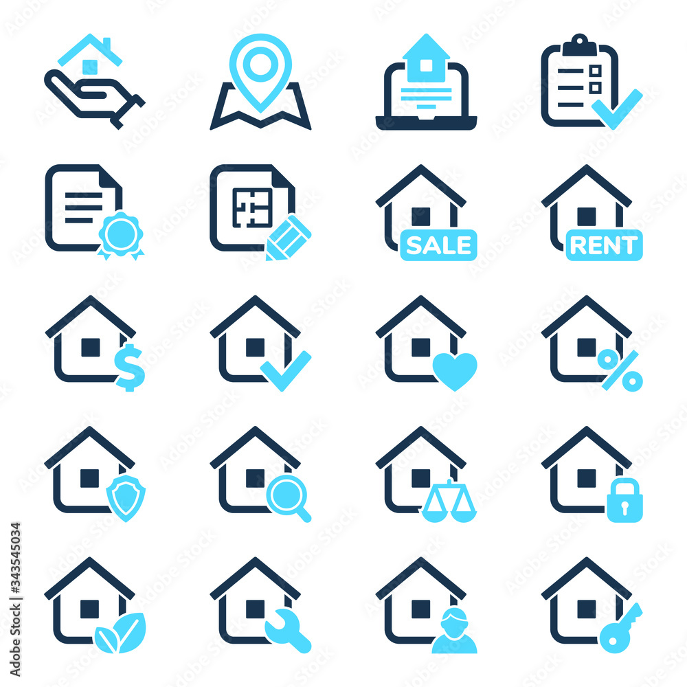 Set of real estate icons. Vector illustration Set of real estate icons. Vector illustration