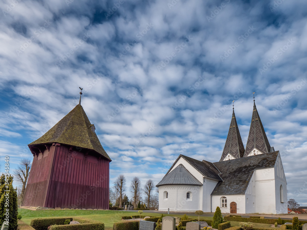 Broager two towers church in southern part of Denmark Broager two towers church in southern part of Denmark