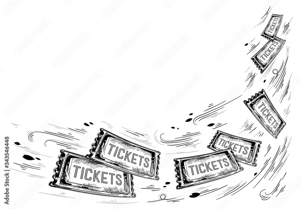 Monochrome Tickets illustrations on the wind Monochrome Tickets illustrations on the wind