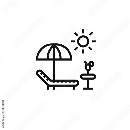 deck chair icon vector. deck chair sign symbol
