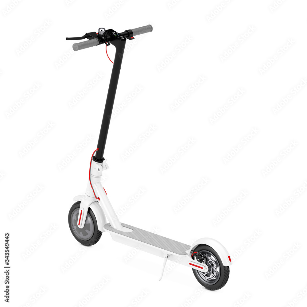 White Modern Eco Electric Kick Scooter. 3d Rendering White Modern Eco Electric Kick Scooter. 3d Rendering