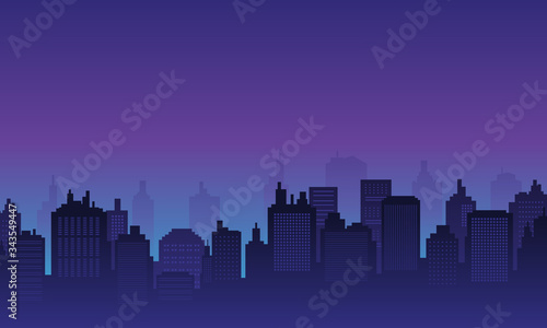 City background with night panorame  downtown many mall and apartment