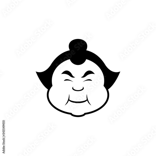 funny smiling fat sumo wrestler vector illustration design