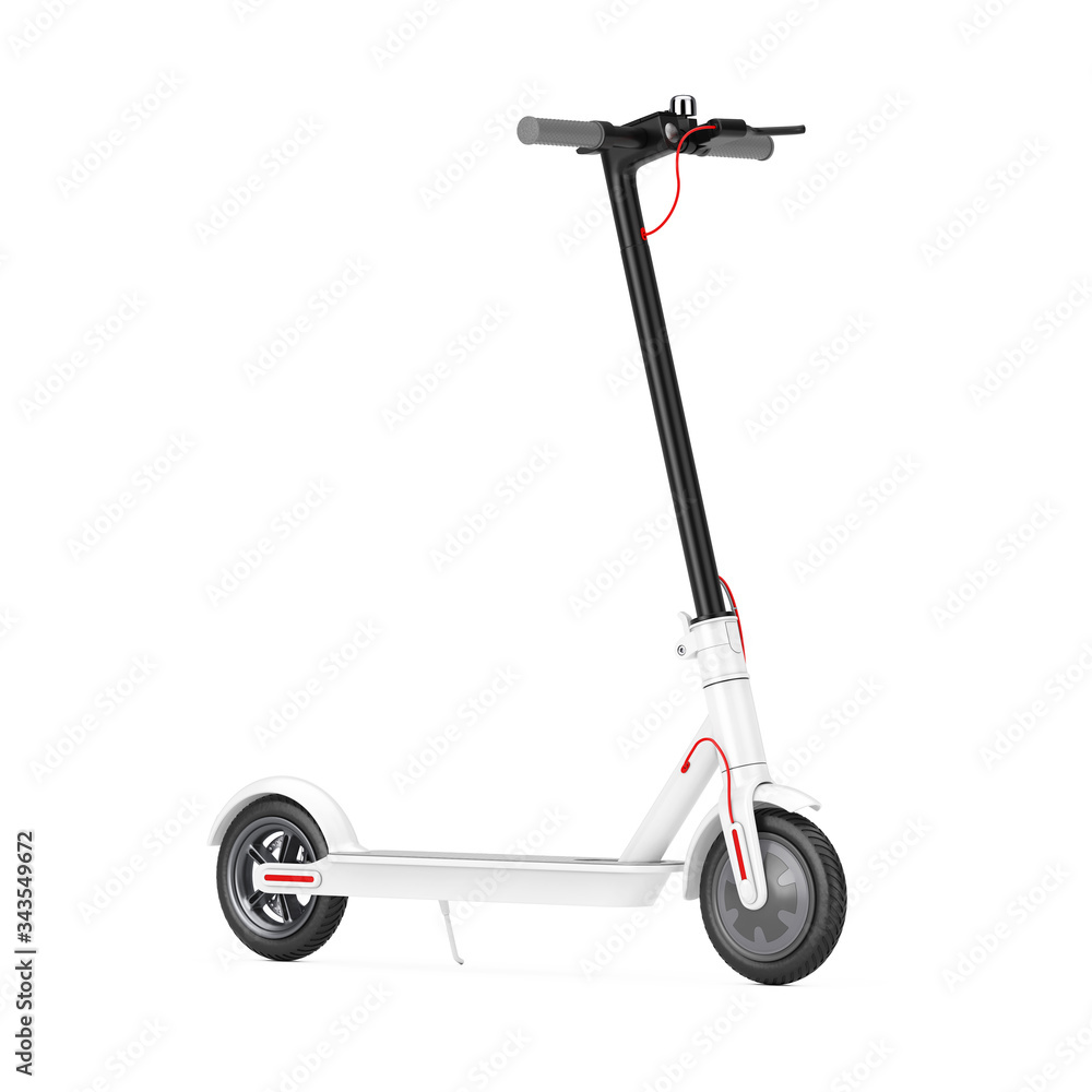 White Modern Eco Electric Kick Scooter. 3d Rendering White Modern Eco Electric Kick Scooter. 3d Rendering