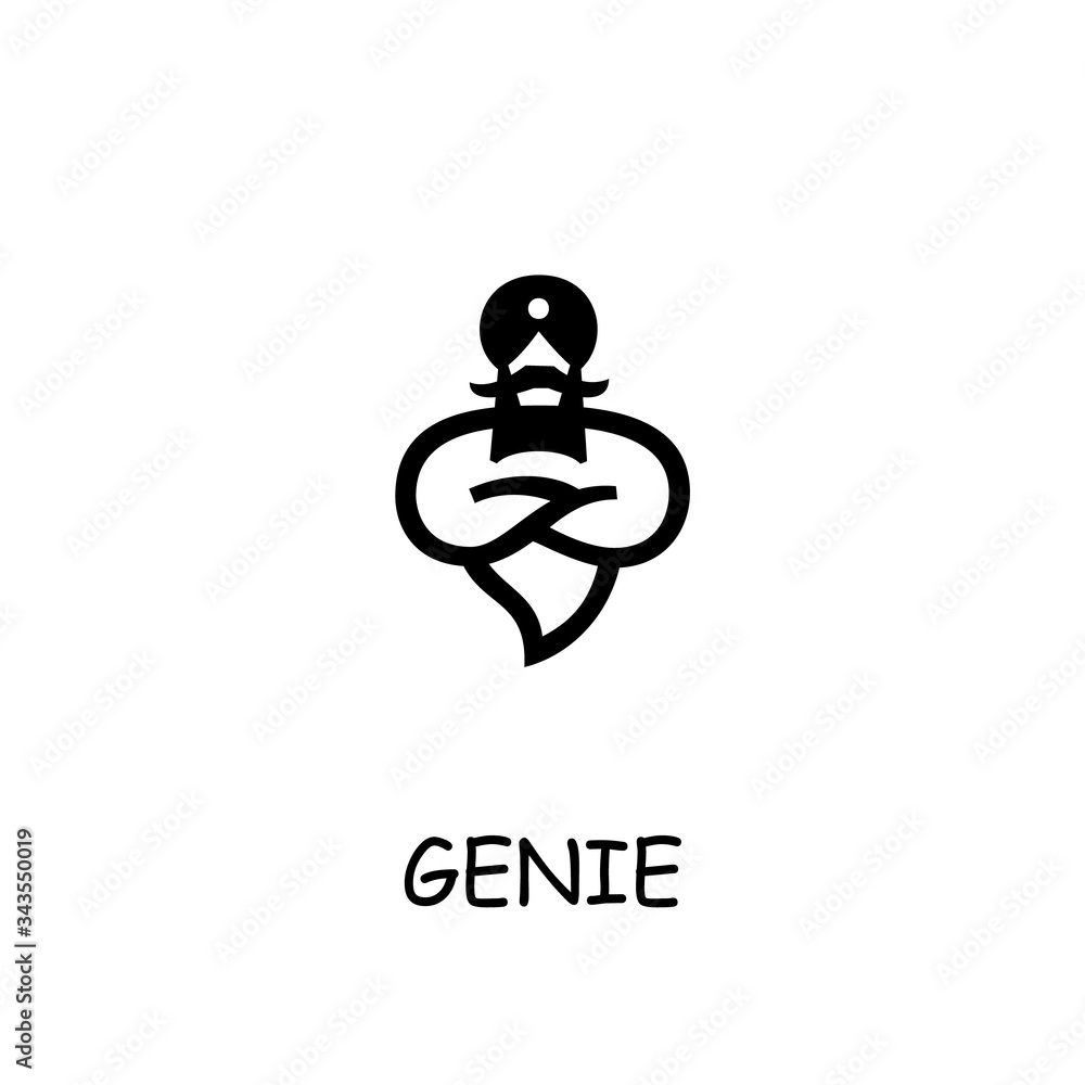 Obraz premium Genie flat vector icon