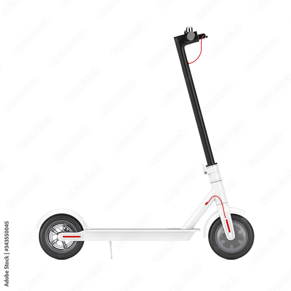 White Modern Eco Electric Kick Scooter. 3d Rendering White Modern Eco Electric Kick Scooter. 3d Rendering