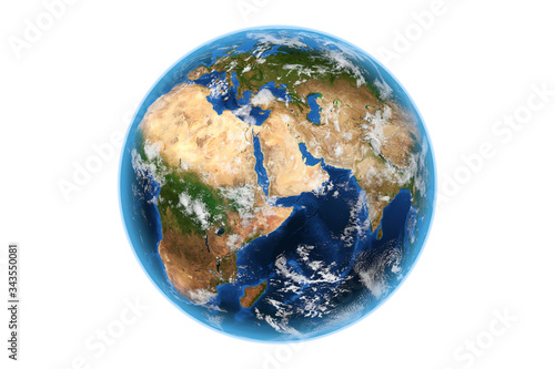Fototapeta Naklejka Na Ścianę i Meble -  View of Planete Earth World Globe from Space. Elements of this image furnished by NASA. 3d Rendering