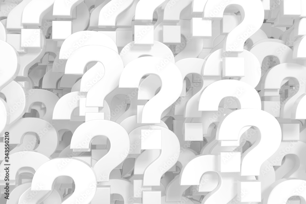 A Lot of White Question Marks as Background. 3d Rendering A Lot of White Question Marks as Background. 3d Rendering