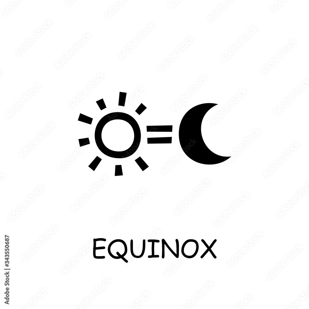 Obraz premium Equinox flat vector icon