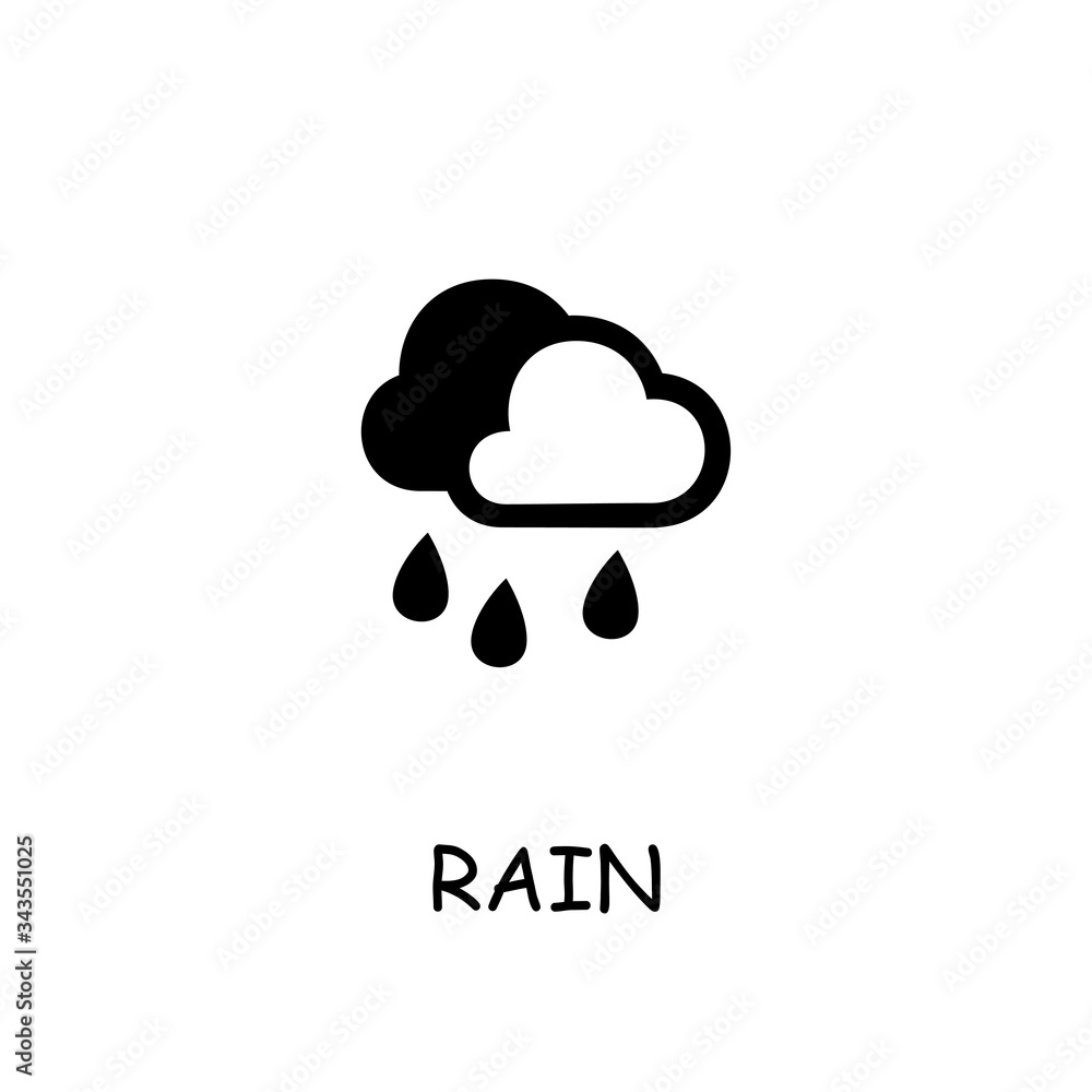 Rain flat vector icon