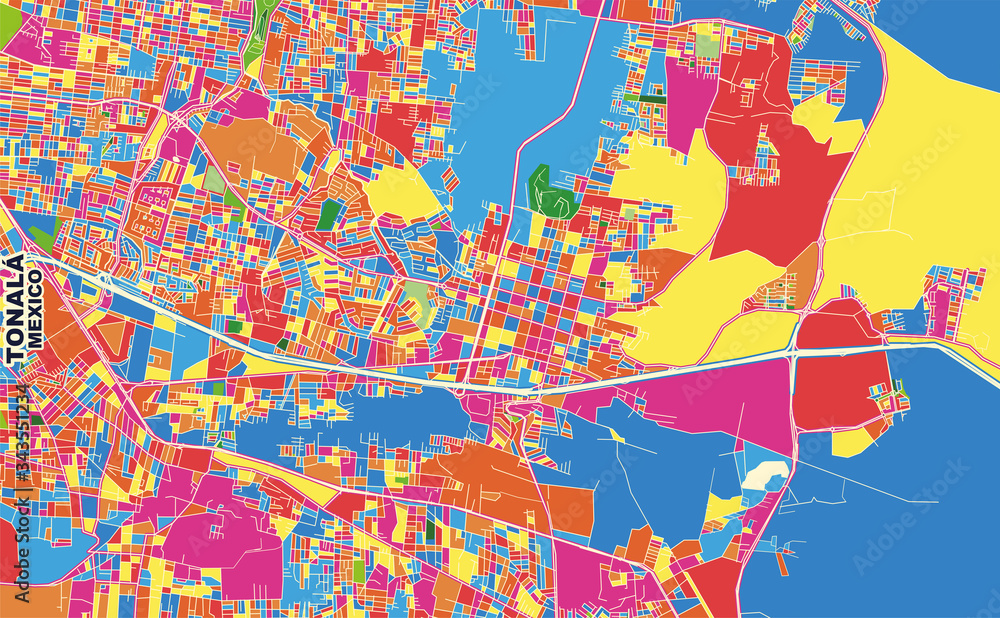 Tonalá, Jalisco, Mexico, colorful vector map
