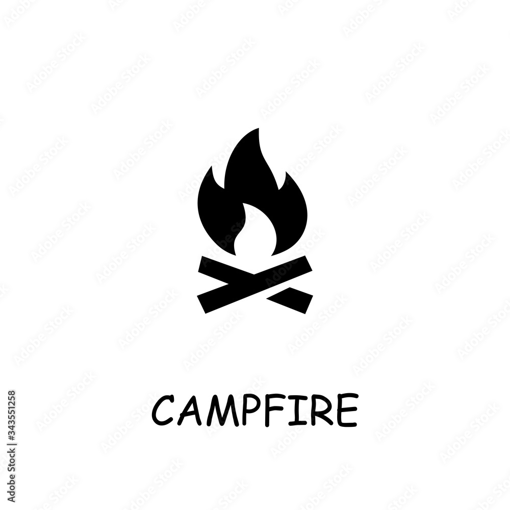 Campfire flat vector icon Campfire flat vector icon