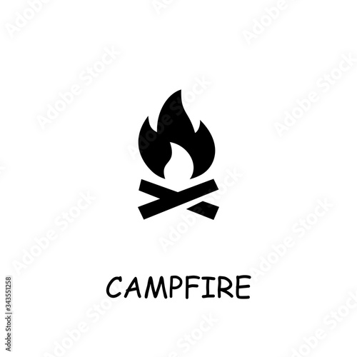 Campfire flat vector icon