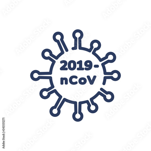 Coronavirus thin line icon. Flu, disease, contagiousness isolated outline sign. Healthcare and virology concept. Vector illustration symbol element for web design and apps