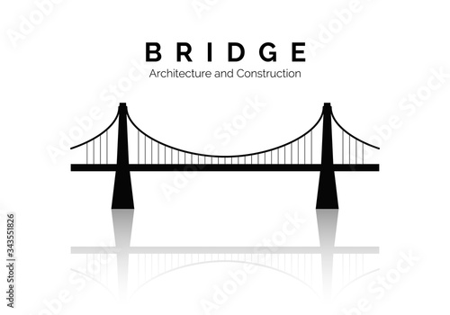 Fototapeta Naklejka Na Ścianę i Meble -  Bridge icon. Bridge architecture and constructions. Modern building connection. Vector illustration