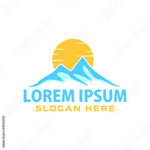Mountain and Sun Logo Design