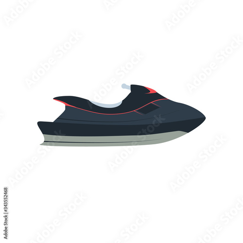 Water bike isolated on white background. Sammer extreme vacation. Vector