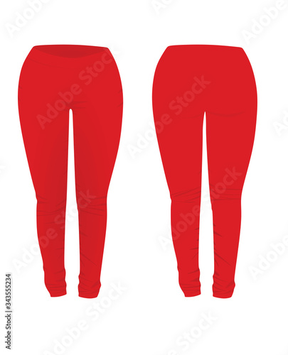 Red tight pants. vector illustration