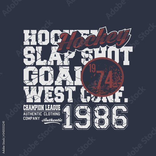 Print hookey sport for t shirt photo