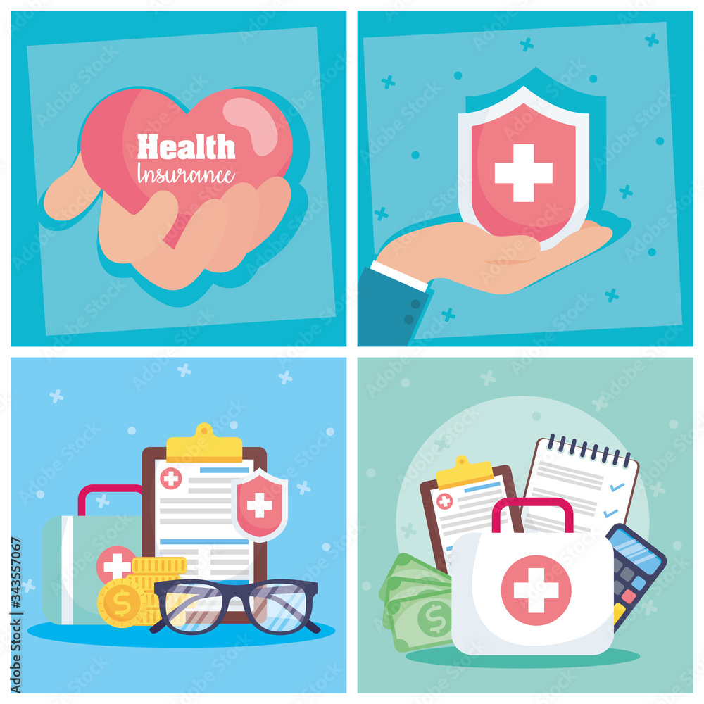 health insurance service with heart and shield health insurance service with heart and shield