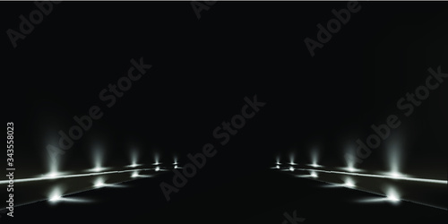 Background with glowing white Lights on black background. Beautiful banner design with glowing glittering lights 
